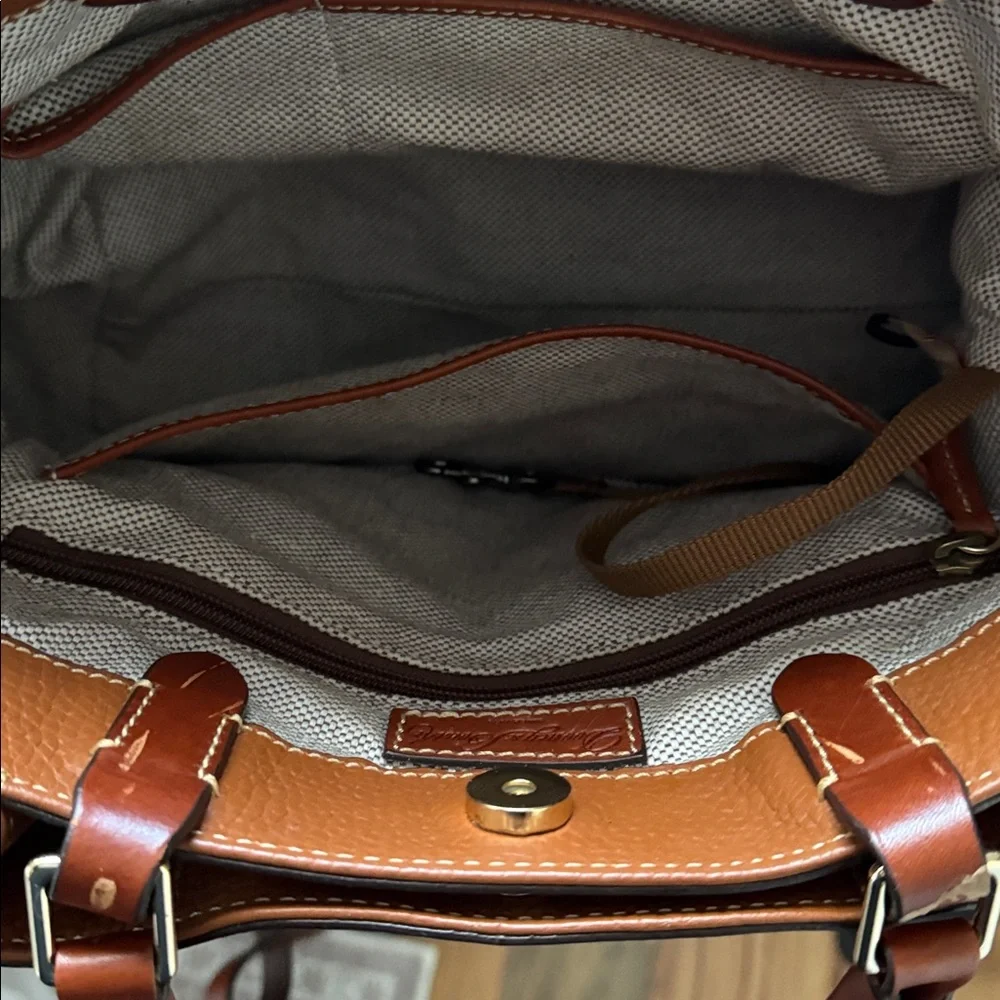 Dooney & Bourke‎ pebble caramel leather Brenna Satchel medium Habdbag purse